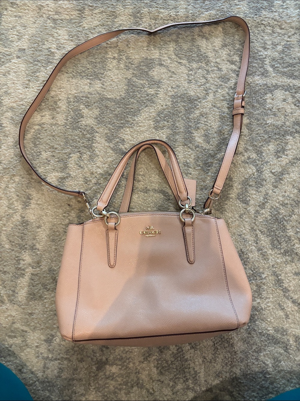 Coach Pebble Leather Shoulder Satchel - Blush